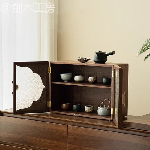 両開き扉 キャビネット チェスト 木製 収納大容量 ナチュラル 高さ切替