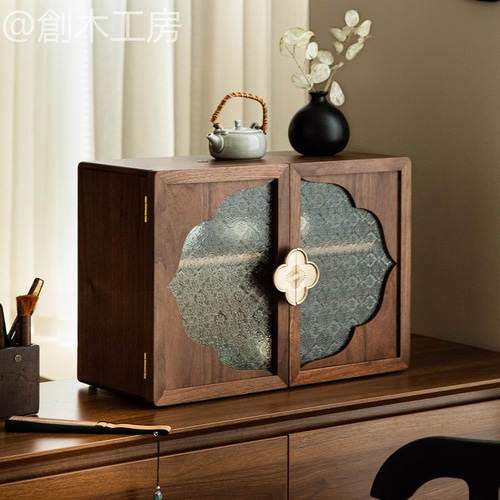 両開き扉 キャビネット チェスト 木製 収納大容量 ナチュラル 高さ切替