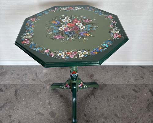 アッセンデルフト トールペイント ミニテーブル 花台 薔薇 木製 ワインテーブル アッセンデルフト トールペイント ミニテーブル 花台 薔薇 木製