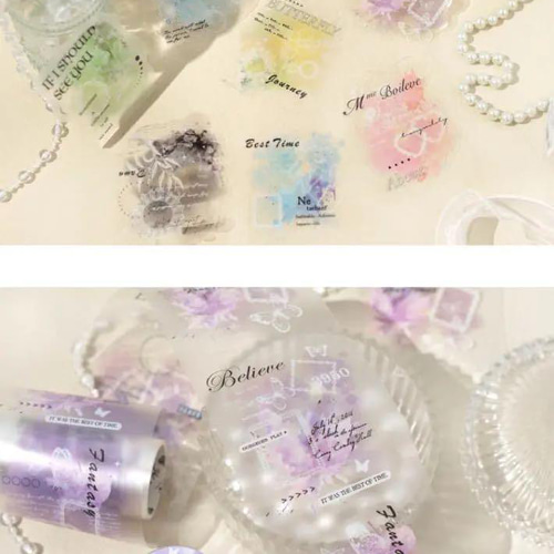 マスキングテープ 6種 コラージュ 素材 英字 PET テープ 海外 マステ