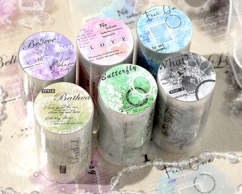 【18本】　海外マステ　petテープ　まとめ売り　コラージュ　素材　断捨離 マスキングテープ 6種 コラージュ 素材 英字 PET テープ 海外 マステ