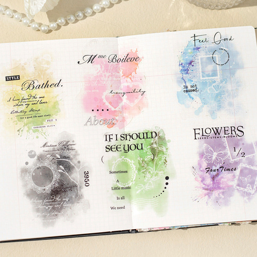 マスキングテープ 6種 コラージュ 素材 英字 PET テープ 海外 マステ