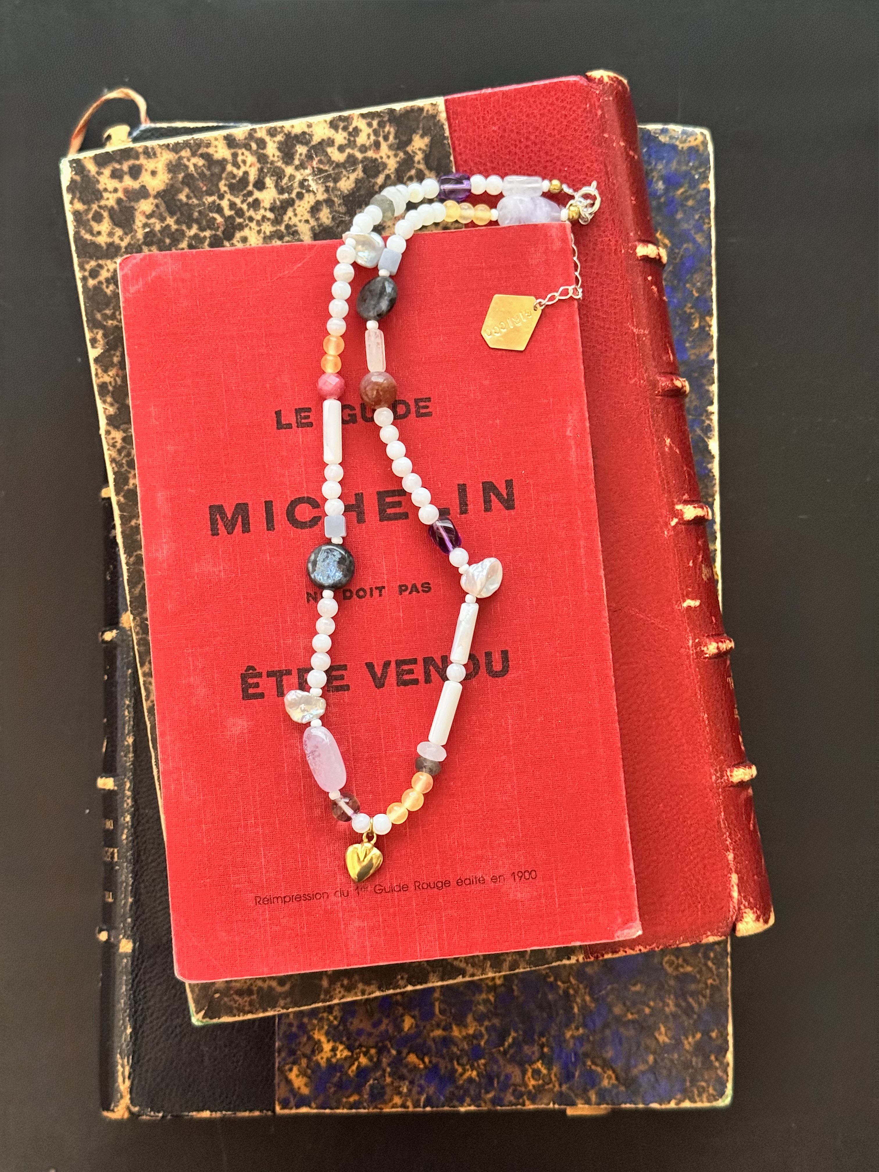 天然石マルチカラーネックレス（TJ11036）