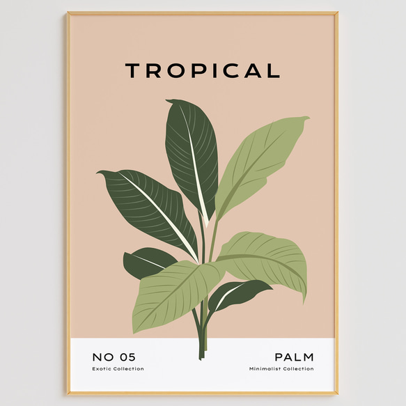 アートポスター トロピカルパームリーフ 北欧ミニマル植物アート モダンインテリア抽象風   6603 1枚目の画像
