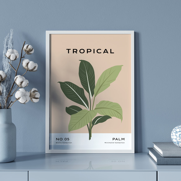 アートポスター トロピカルパームリーフ 北欧ミニマル植物アート モダンインテリア抽象風   6603 7枚目の画像