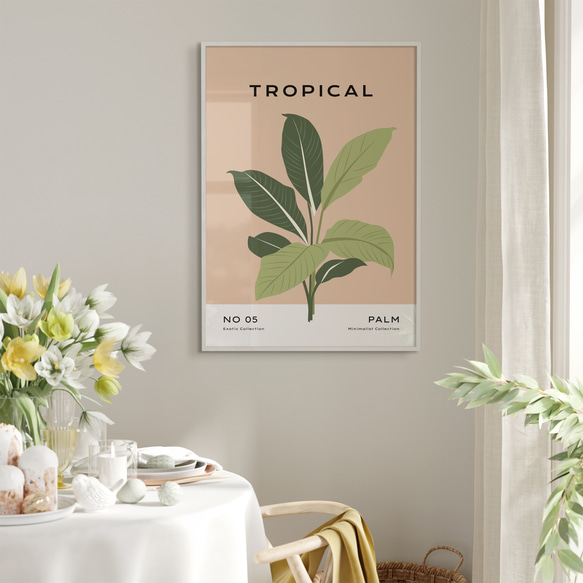 アートポスター トロピカルパームリーフ 北欧ミニマル植物アート モダンインテリア抽象風   6603 6枚目の画像