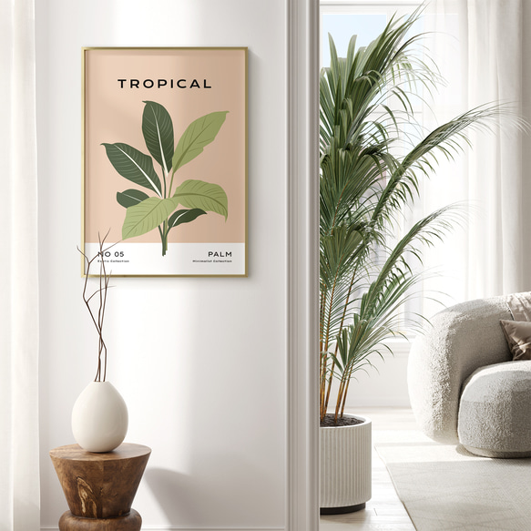 アートポスター トロピカルパームリーフ 北欧ミニマル植物アート モダンインテリア抽象風   6603 9枚目の画像