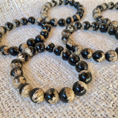 ブラックのクロスとパームルートアゲート ブラックのクロスとパーム