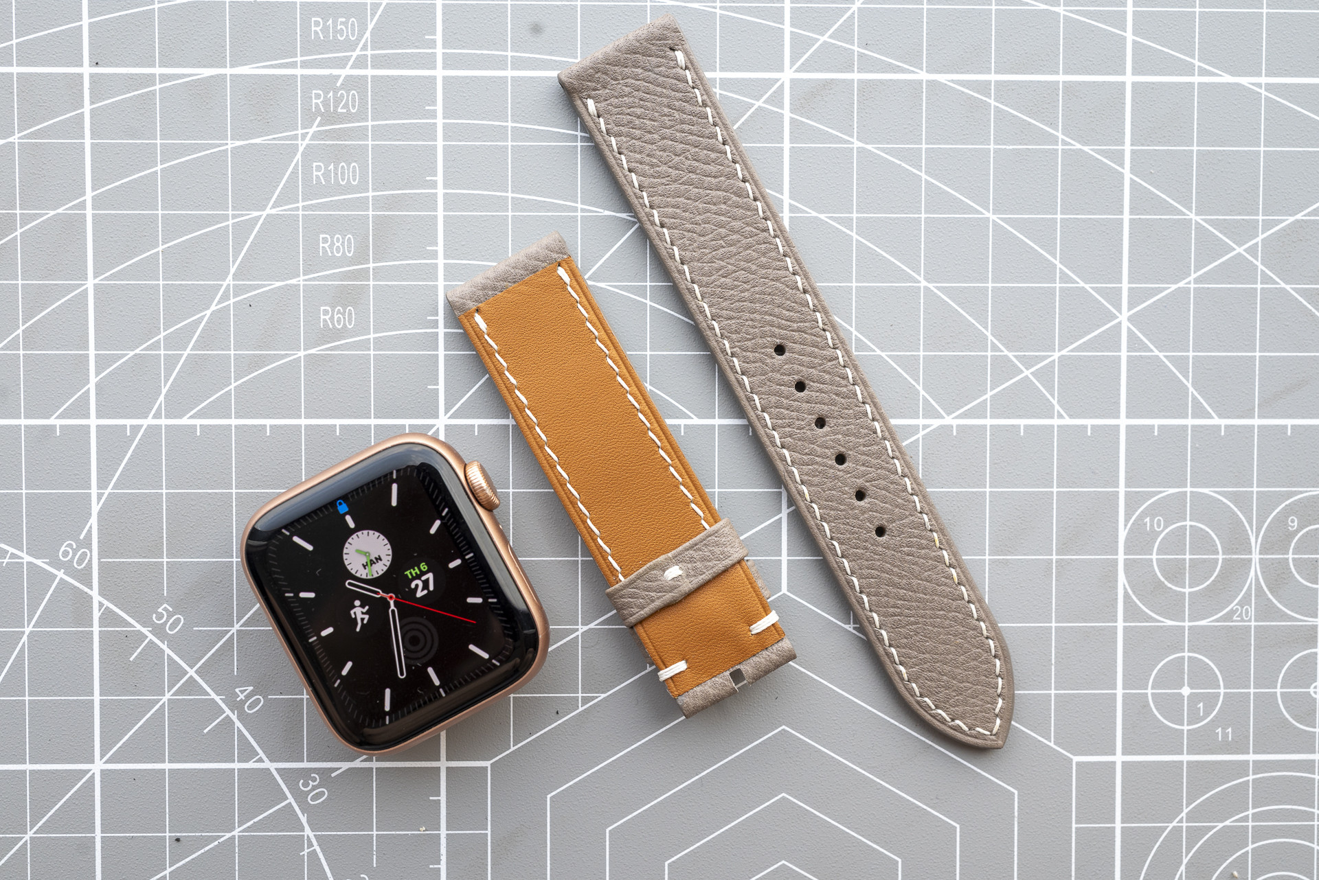 『高級革使用』手縫い　革ベルト　時計ベルト AppleWachバンド　腕時計　皮　レザー