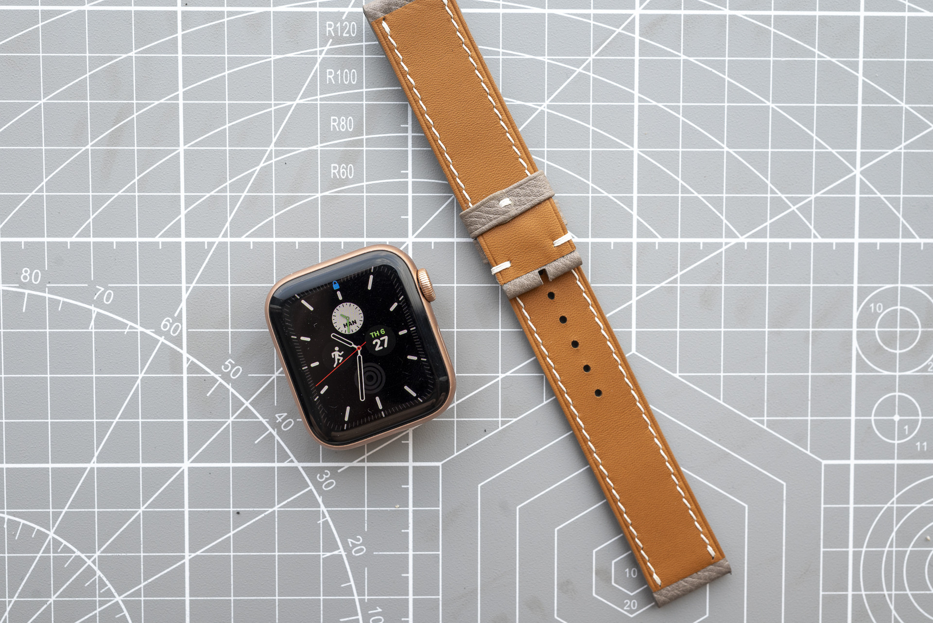 『高級革使用』手縫い　革ベルト　時計ベルト AppleWachバンド　腕時計　皮　レザー