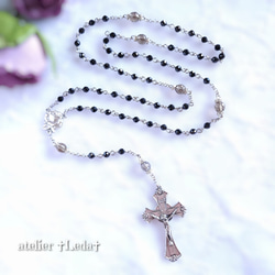 ☆ブラックスピネル＆スモーキークォーツ ロザリオ☆ ~Black Spinel