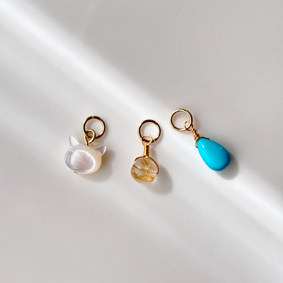 【チャームのみ販売】天然石チャーム3点セット 1枚目の画像