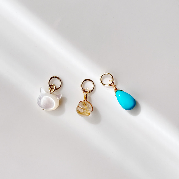 【チャームのみ販売】天然石チャーム3点セット 2枚目の画像