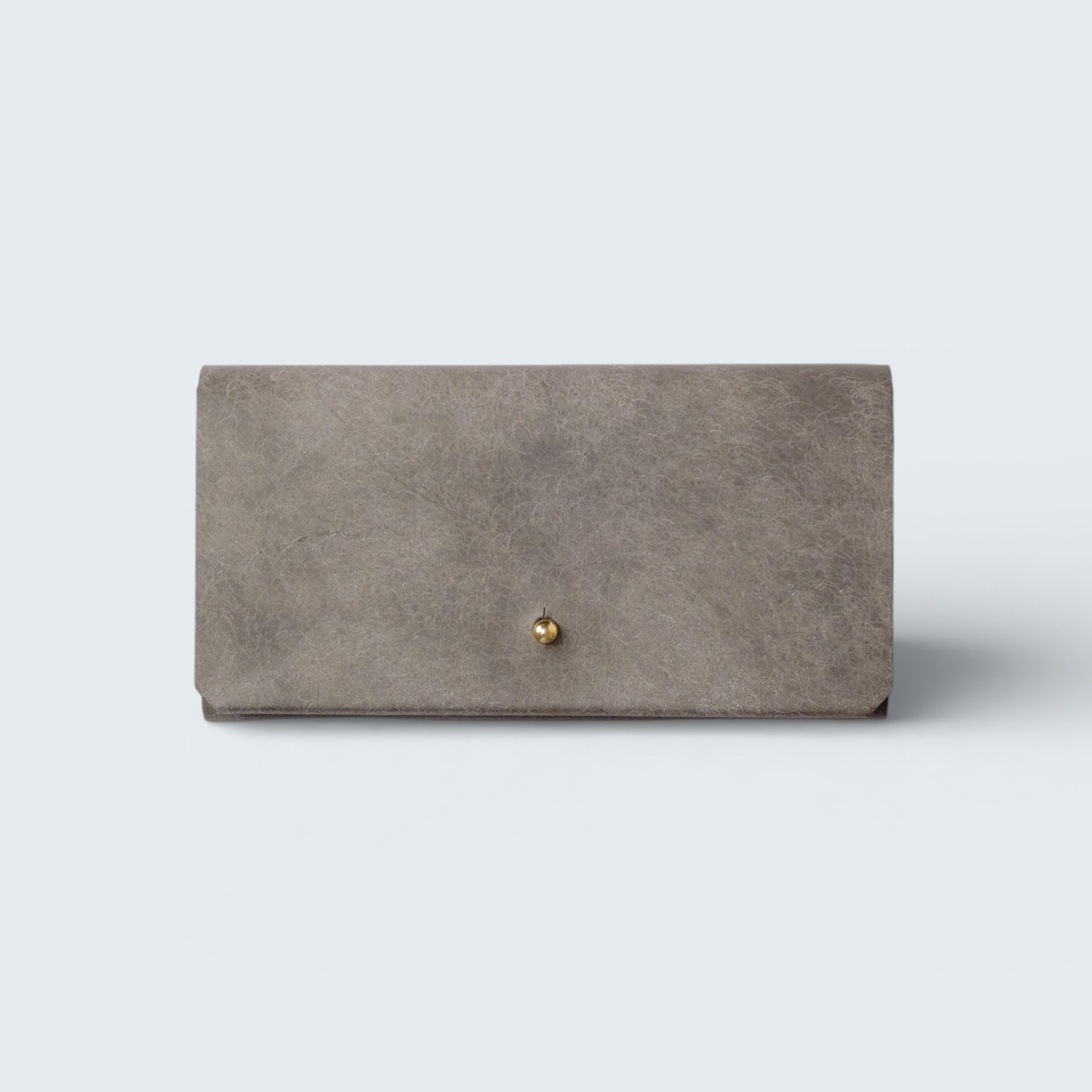 Sabrina Long｜お札と同じサイズの小さな長財布 灰 日本製 本革 ミニ財布 ウォレット 革財布