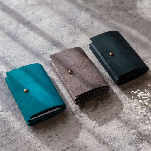 お札が折れない三つ折り財布 ターコイズブルー｜ 国内生産