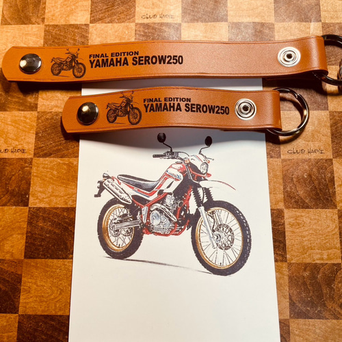 本革レザーキーストラップ セロー250ファイナル オリジナルレザーキー