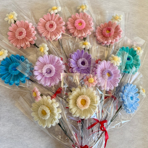 12種類 パステルカラー ガーベラ 一輪 モールフラワー 韓国 アート