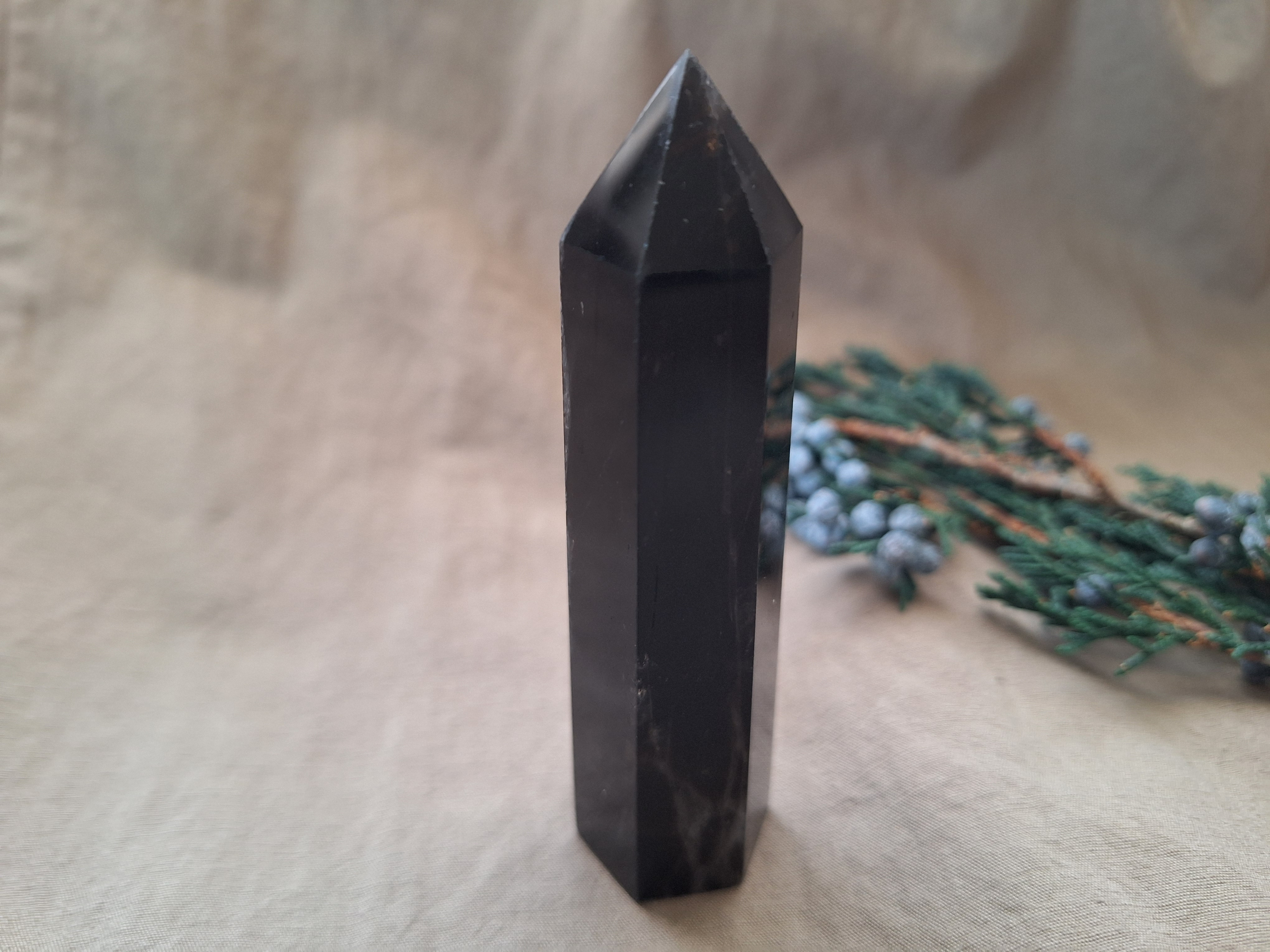 モリオン（黒水晶）六角柱ポイント （ 70～80ｇ ）⑨