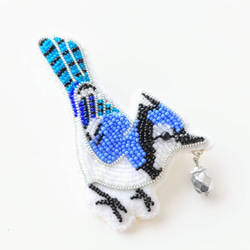 【オオルリ】　ビーズ刺繍ブローチバッグチャーム オオルリ】 ビーズ刺繍ブローチバッグチャーム 売れ筋・人気