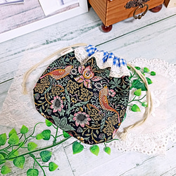 William Morris ダーツマチ レースおしゃれ巾着ポーチ♡ 8枚目の画像