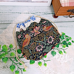 William Morris ダーツマチ レースおしゃれ巾着ポーチ♡ 3枚目の画像
