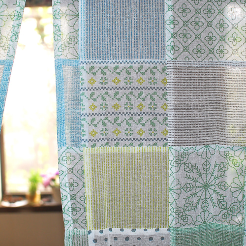 (専用　６枚組）★インド綿★「パッチワークのれんOH８５・１５０」 のれん☆パステルカラー☆パッチワーク☆綿100