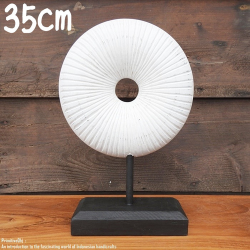 アジアンテイスト オブジェ [海] 35cm 木製装飾 ホワイト