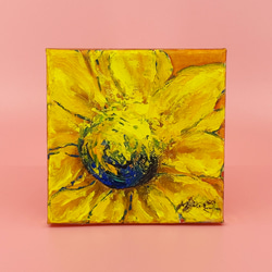 原画 アクリル画 キャンバスアート ひまわりの絵｜15cm×15cm