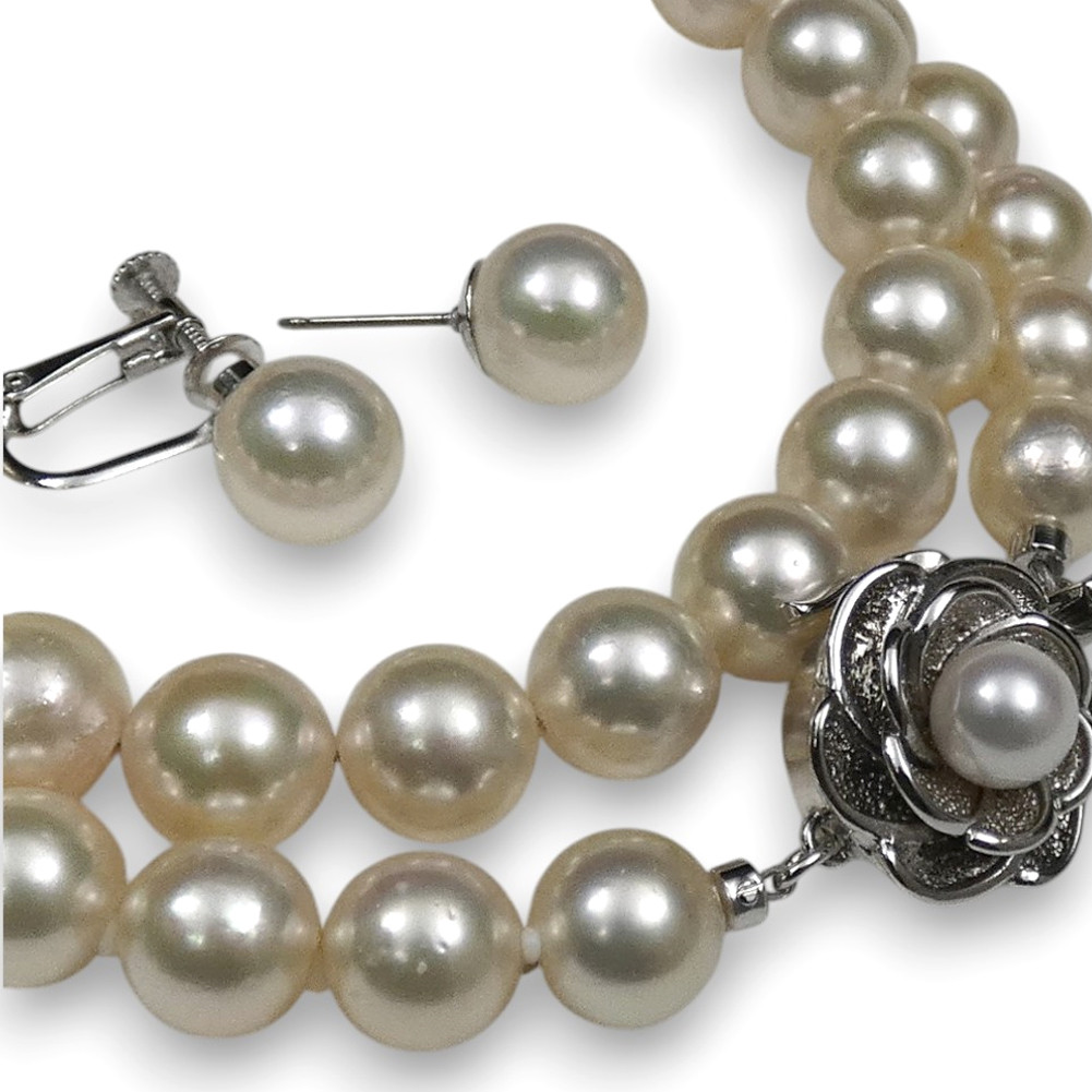 アコヤ本真珠ネックレス 日本産あこや 8.5-9.0mm/9.0mm珠パールネックレス 極上の厚巻きと照り光沢！B177