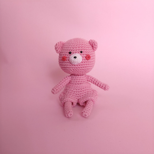 推し活シリーズ】小さなクマのあみぐるみ（ピンク） インテリア雑貨