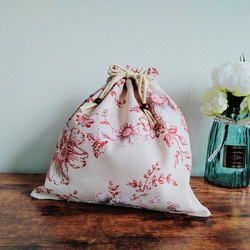 かごバッグ専用インナー袋＜ピオニー＞Lサイズ 1枚目の画像