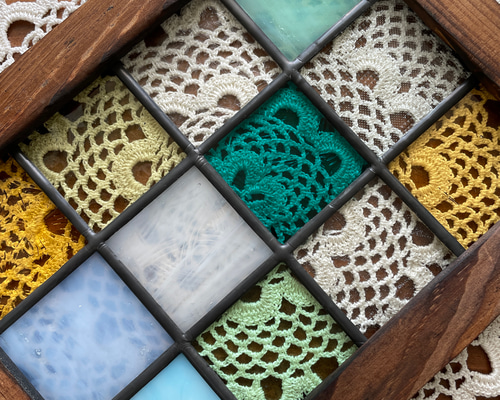 ステンドグラス パネル 大正ロマン 格子戸 その他インテリア雑貨