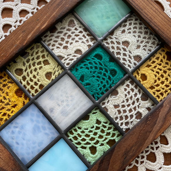 ステンドグラス パネル 大正ロマン 格子戸 その他インテリア雑貨