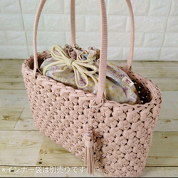 Lサイズ用かごバッグ専用インナー袋【Lavender】 3枚目の画像