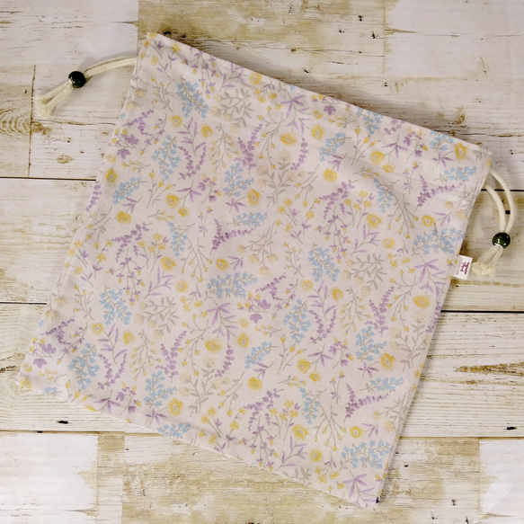 Lサイズ用かごバッグ専用インナー袋【Lavender】 4枚目の画像