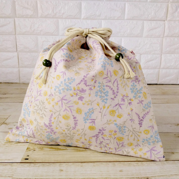 Lサイズ用かごバッグ専用インナー袋【Lavender】 1枚目の画像