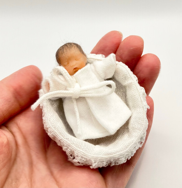 セール！　ビンテージ 小 ドールヘッド&お手手 人形  赤ちゃん ベイビー 木のおもちゃ カルテット / ソフトベビー〈茶色い瞳・ブルー