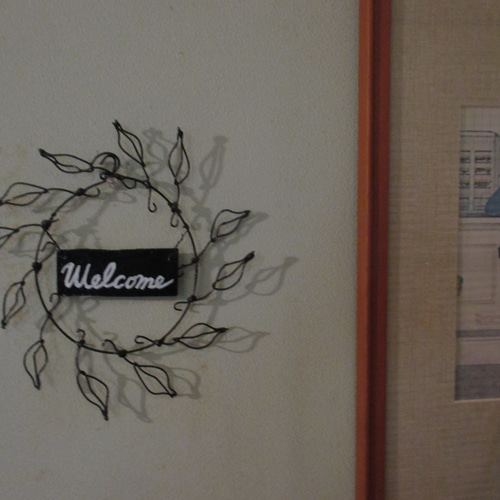 ☆ウエルカムリース 鉄線2㎜線 ワイヤークラフト アルミ板 黒塗装