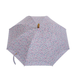 クラシコ リバティプリント使用 晴雨兼用 日傘 完全遮光 100%  小花 花畑 ピンク ギフト可 4枚目の画像