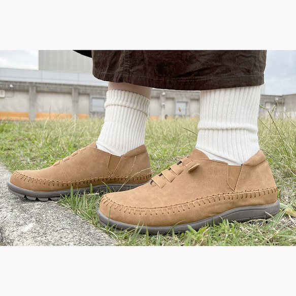 黒×黒『ふわっ かるっ』な履き心地　ゴムひもスリッポン　1650　BLソール 6枚目の画像