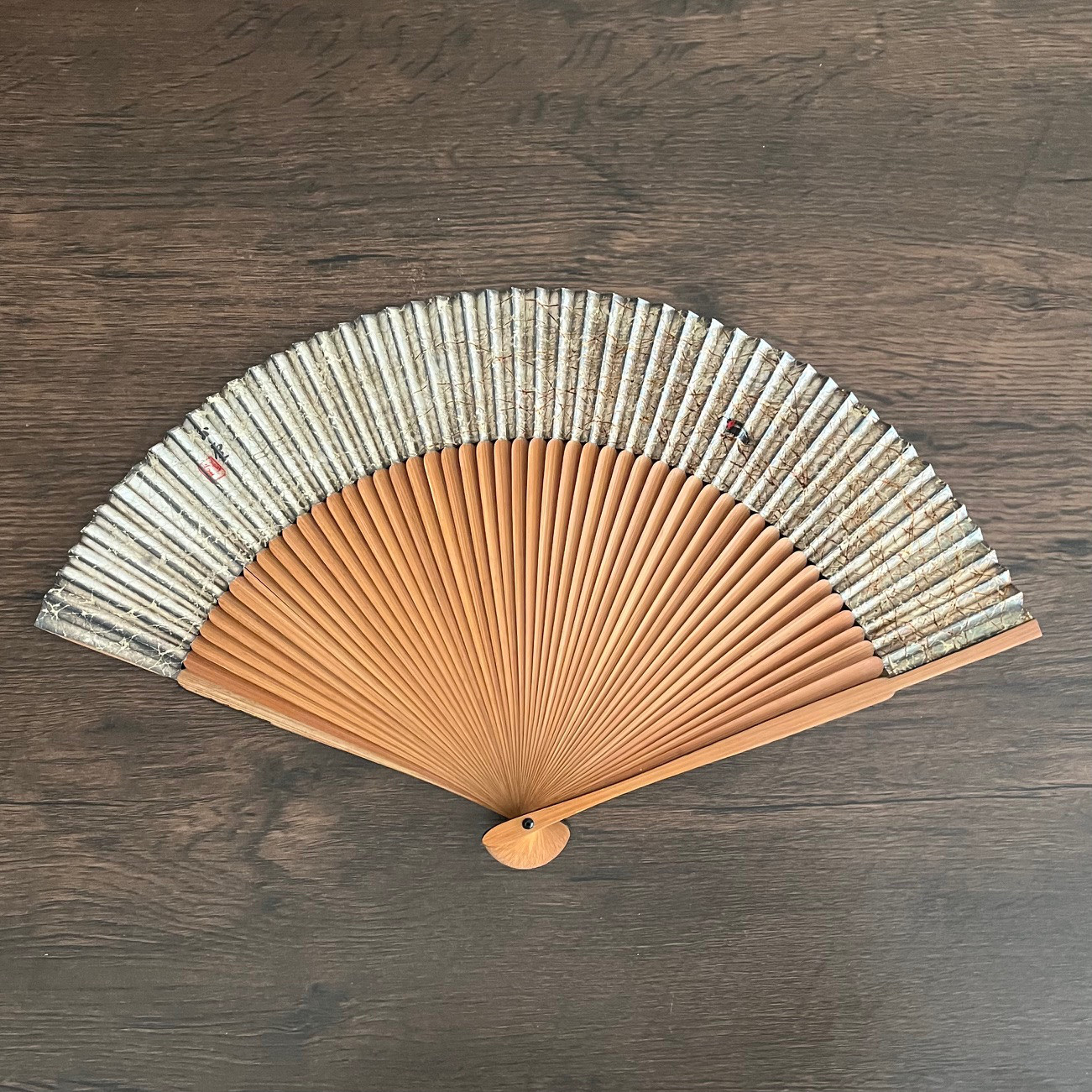 蛍金銀箔漆扇子 夏 川合玉堂写