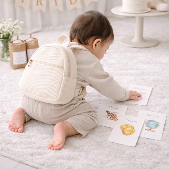 【これ1箱で準備完了！】1歳バースデー5点セット|一升米リュック・一升餅・1歳誕生日・米袋・選び取りカード・名入れ 3枚目の画像