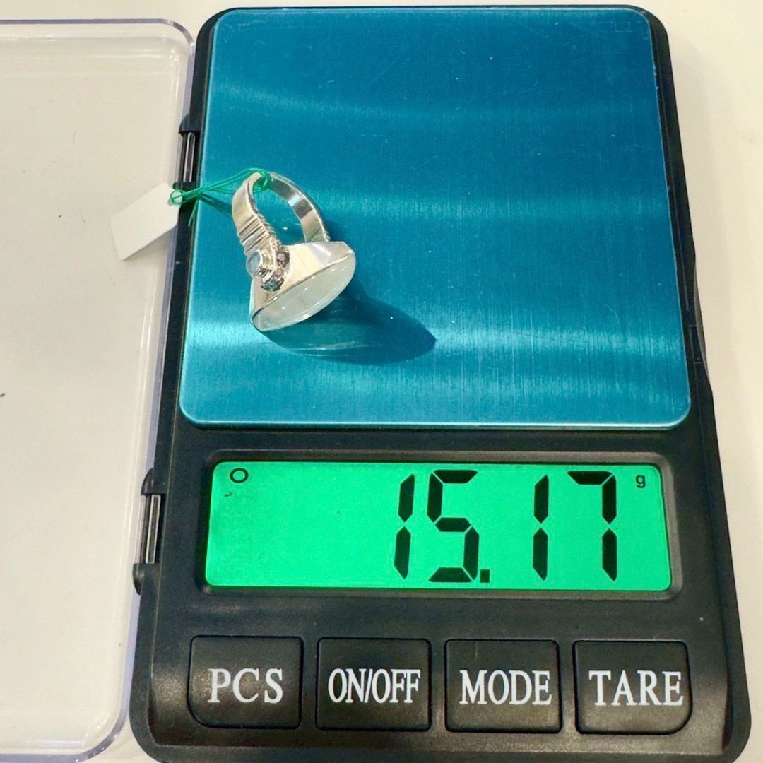 シルバーリング ムーンストーン 13号 シルバー925 天然石 レディース 一点物 ハンドメイド