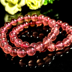 ✿高品質◇濃いピンク◇天然石ストロベリークォーツ約8.8mm珠1本