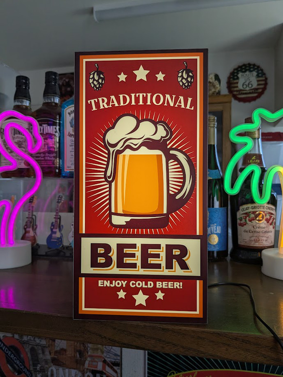 ビール看板/店舗用 Lサイズ】ビール トラディショナル バー スナック パブ ビアガーデン