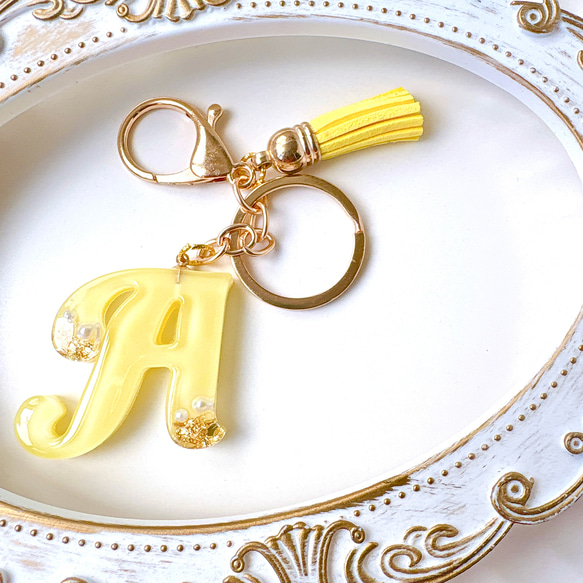 アルファベット イニシャル キーホルダー A レジン ハンドメイド