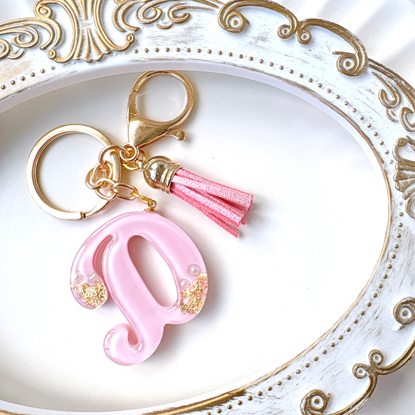 アルファベット イニシャル キーホルダー D レジン ハンドメイド
