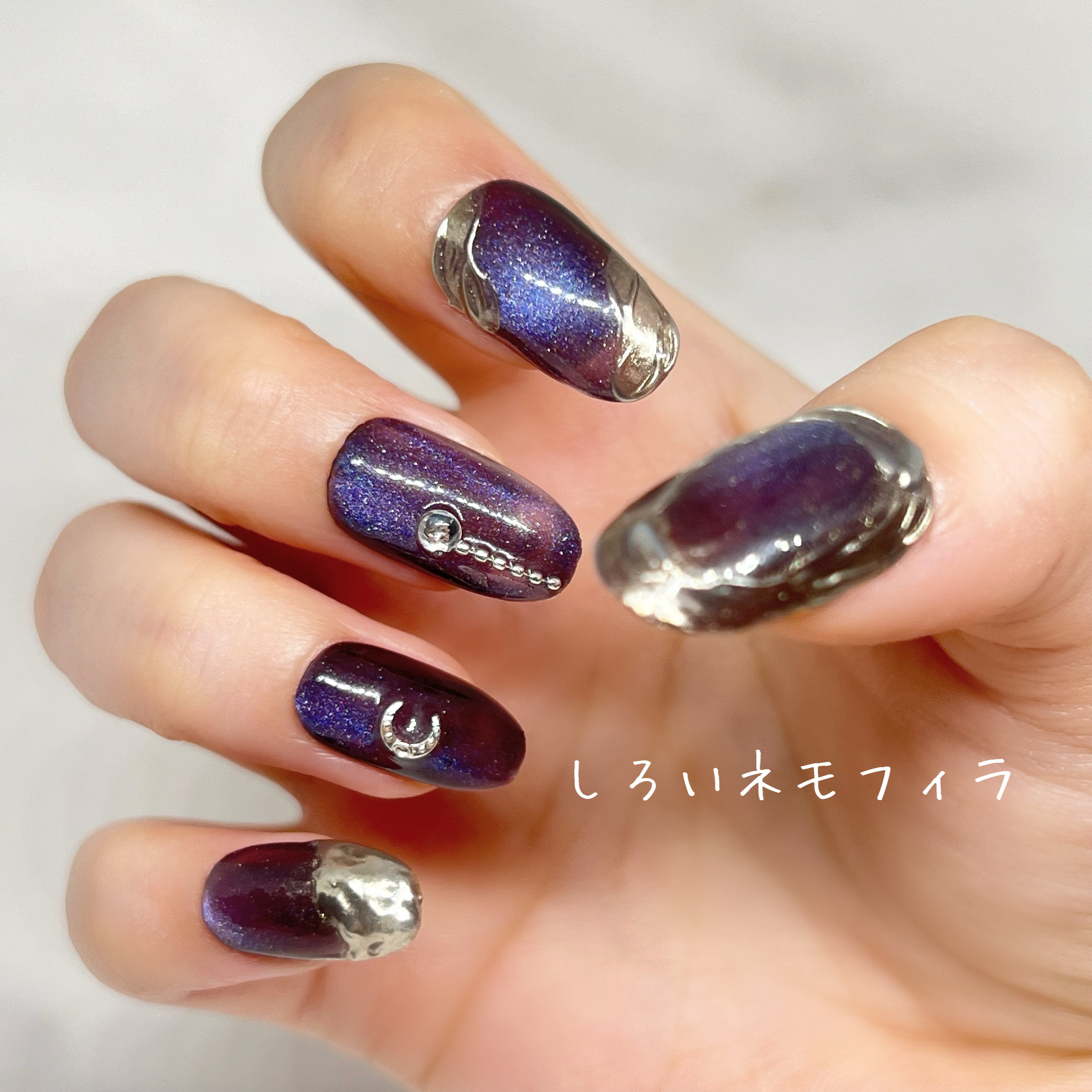 y2k ハート 夜空マグネット ネイルチップ y2k ハート 夜空マグネット ネイルチップ