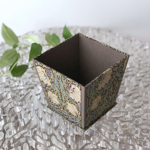 卓上ダストボックスS＜カルトナージュ＞ウィリアムモリス ピンパネル