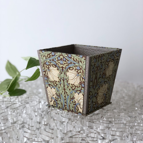 卓上ダストボックスS＜カルトナージュ＞ウィリアムモリス ピンパネル